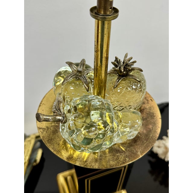 1970s Hollywood Regency Table Lamp with Glass Fruit from Maison Charles, France, 1970s For Sale - Image 5 of 10
