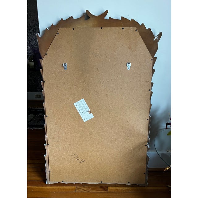 Serge Roche Style Palm Beach Frond Leaf Carved Mirror For Sale - Image 9 of 9