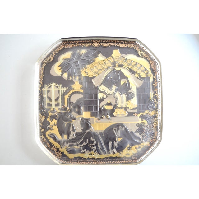 1980s Vintage Glass Wall Plate by Bjørn Wiinblad for Rosenthal, 1983 For Sale - Image 5 of 5