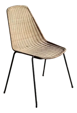 Metal and Wicker Chair, 1980s