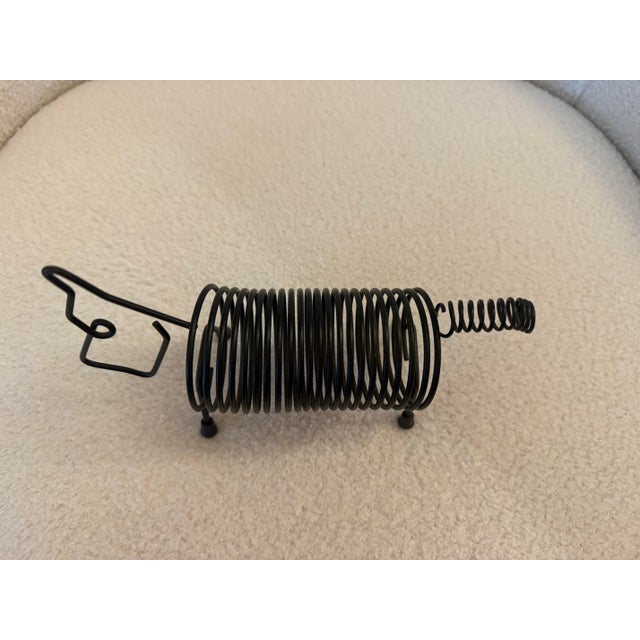 Late 20th Century Vintage Wire Spring Scottie Dog Mail Organizer Black Terrier For Sale - Image 5 of 6