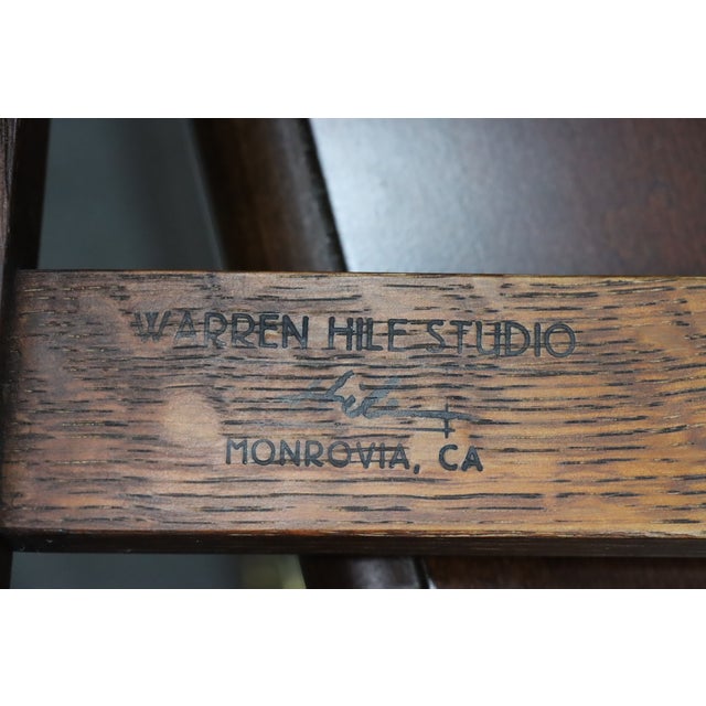 Brown Warren Hile Studios Mission Oak Arts & Crafts Desk Chair For Sale - Image 8 of 12