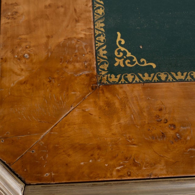 Early 20th Century Early 20th Century Louis XV Style Burlwood Writing Desk With Leather Top For Sale - Image 5 of 18