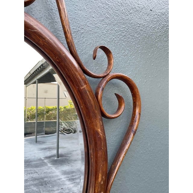 Vintage Bent Rattan Mirror For Sale - Image 9 of 12