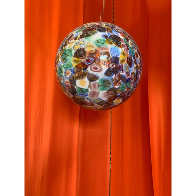Contemporary Murrine Multicolors Sphere in Murano Style Glass With Multicolored Murrine For Sale - Image 10 of 11