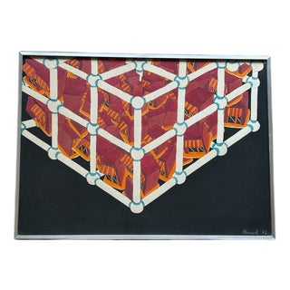 Fernand Flausch, Pop Art Composition, Mixed Media on Paper, 1972 For Sale