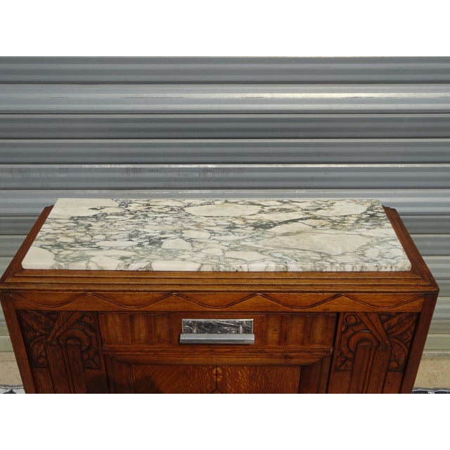 Art Deco Sideboard in Oak and Marble, 1930s For Sale - Image 18 of 18
