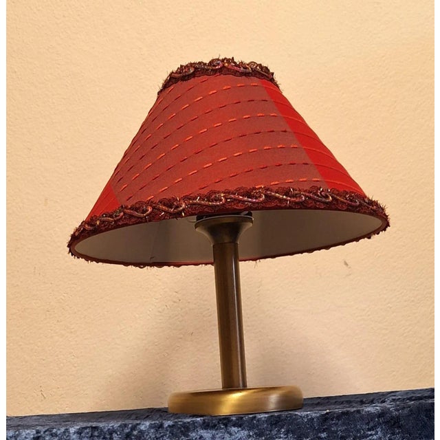 Vintage Table Lamp with Brass-Colored Metal Base by Lamplove, 1980s For Sale - Image 6 of 8