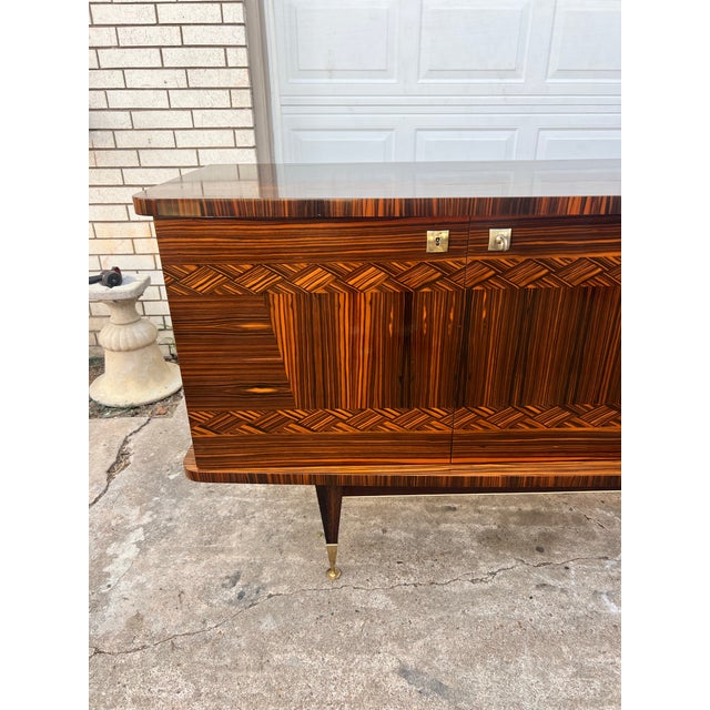 Sienna French Art Deco Modern Macassar Ebony Sideboard or Buffet 1940's For Sale - Image 8 of 12