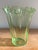 Glass Mid-Century Italian Fazzoletto Green Murano Glass Vase For Sale - Image 7 of 13
