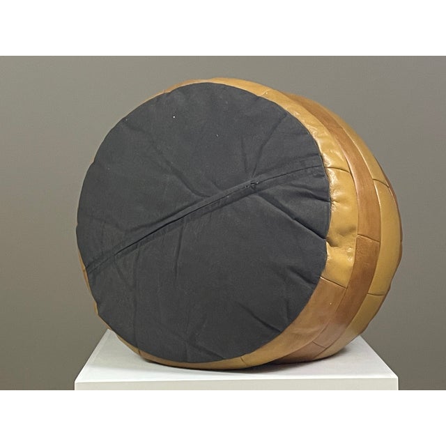 1960s Brown Leather Patchwork Ottoman attributed to de Sede, Switzerland, 1970s For Sale - Image 5 of 13