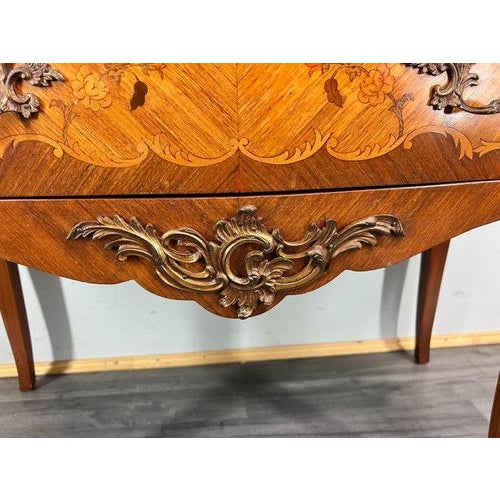 Beige Vintage French Style Walnut Chest of Drawers with Marble Top For Sale - Image 8 of 18