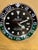 1980s Vintage Black Silver and Green Rolex Display Wall Clock For Sale - Image 5 of 15