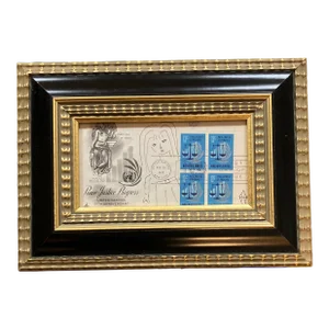 Contemporary Original Judy Henn Abstract Ink Drawing/Collage “First Day With Justice “ Framed