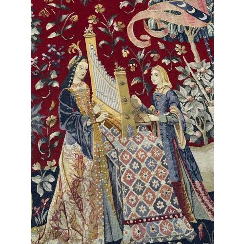 Textile Antique French Handwoven Aubusson Tapestry, 1940s For Sale - Image 7 of 18