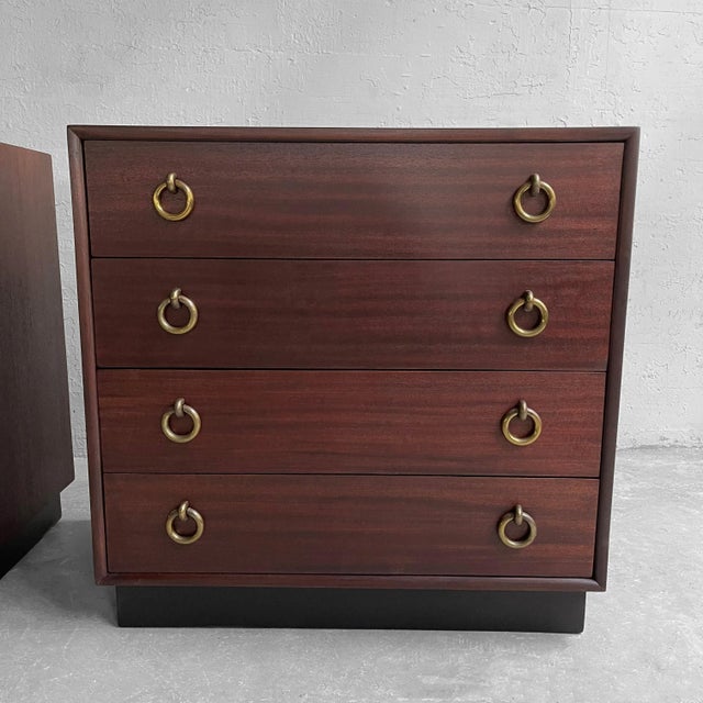 Pair of Mid 20th Century Hollywood Regency Mahogany Dressers For Sale - Image 9 of 12