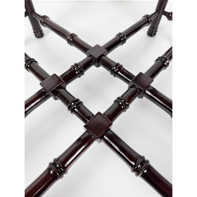 Chinese Chippendale Coffee Table in Faux Bamboo with Mirror Top in the style of Baker, 1970s For Sale - Image 10 of 18