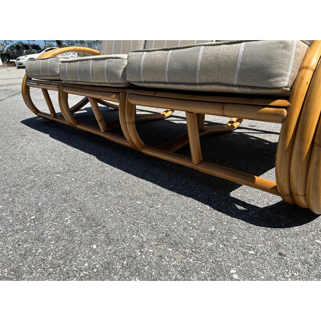 Restored 3-Seater Vintage Rattan Sofa For Sale - Image 12 of 16