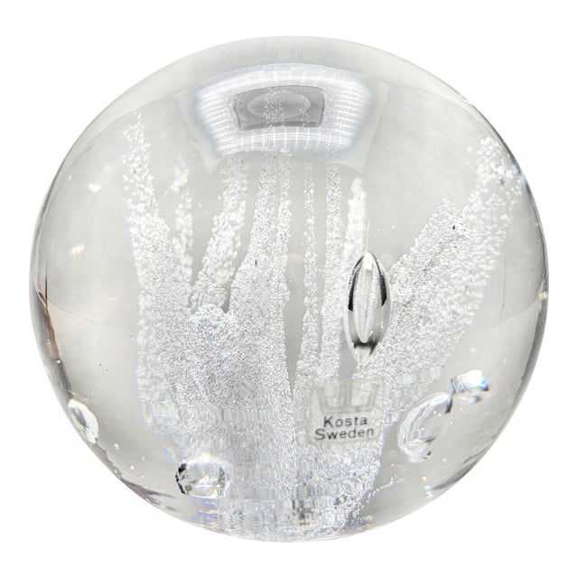 Vintage Kosta Sweden Vicke Lindstrand Mykene Crystal Paperweight For Sale
