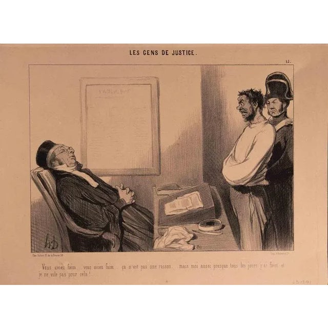 Lithograph realized by Daumier in 1845, belonging to the Series "Les Gens de Justice" Table no. 15 of the Series....