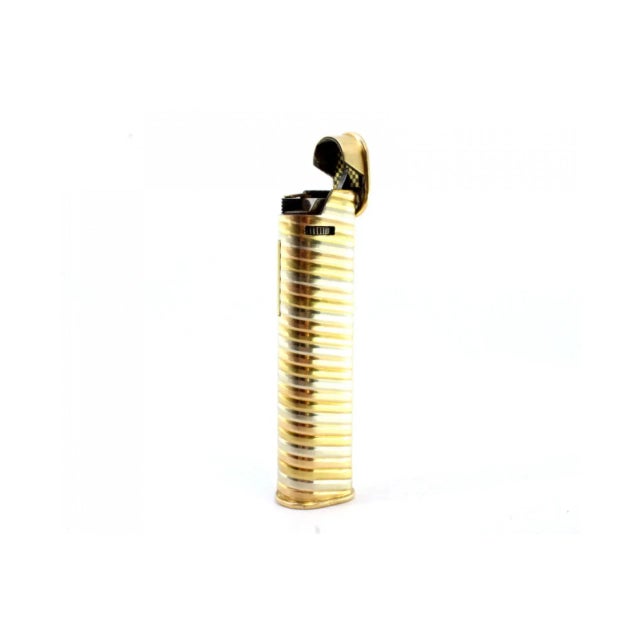 2-Tone Gold Lighter with Hinged Lid For Sale - Image 4 of 13