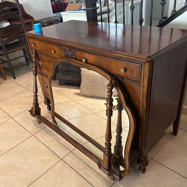 1920s 1920s Dresser With Mirror Beautiful Original Finish and Condition For Sale - Image 5 of 12