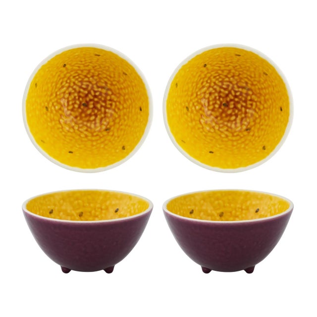 Modern Bordallo Pinheiro Tropical Fruits 5-Piece Salad Serving Set, Passion Fruit For Sale - Image 3 of 7