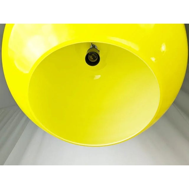 Yellow and White Incamiciato Murano Glass Pendant Lamp by A. Pianon for Vistosi, 1960s For Sale - Image 11 of 14