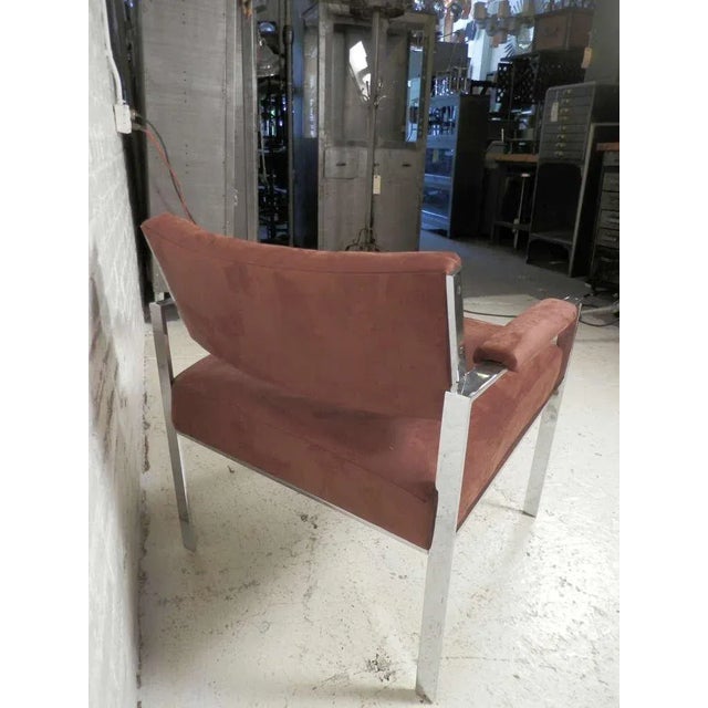 Milo Baughman Style Arm Chair For Sale - Image 5 of 9