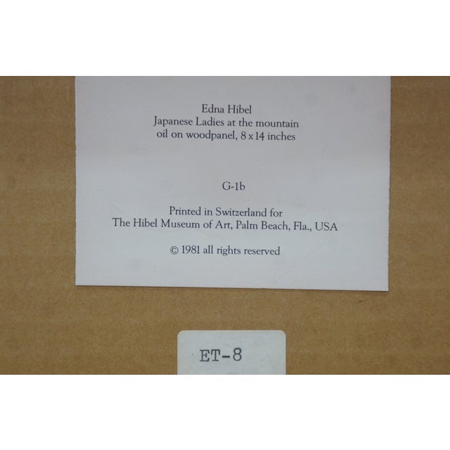 1980s Edna Hibel Japanese Ladies at Mountain & Mother Baby Oil Paintings - Set of 2 For Sale - Image 13 of 15