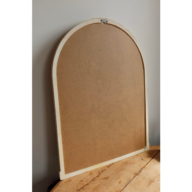 Pink Art Deco Style Powder Pink Arched Wall Mirror with Moulded Frame, 1980s For Sale - Image 8 of 9