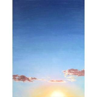 Sky 36 by James Van Fossan | Oil on gallery wrap linen Sunset with clouds in a blue sky. For Sale