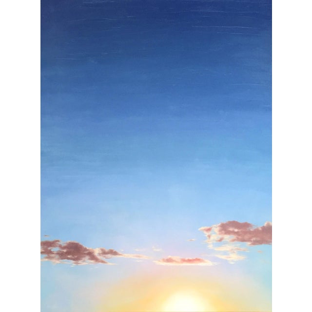 Sky 36 by James Van Fossan | Oil on gallery wrap linen Sunset with clouds in a blue sky. For Sale