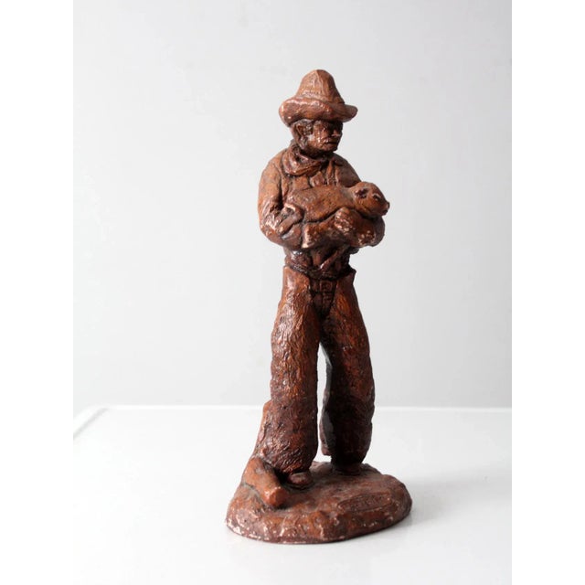 Vintage Western Cowboy Statue For Sale - Image 9 of 10