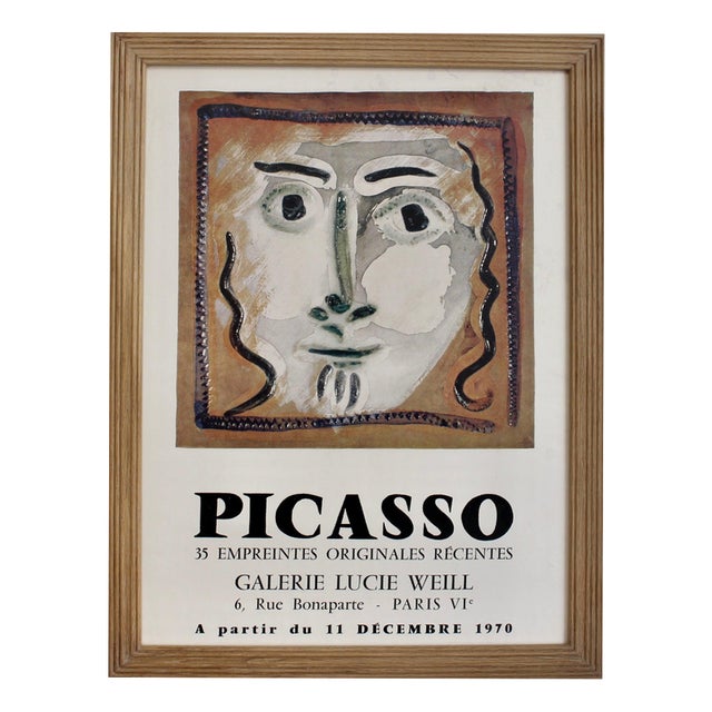 Exhibition Picasso at Galerie Lucie Weill Paris Exhibition Poster, 1970 For Sale