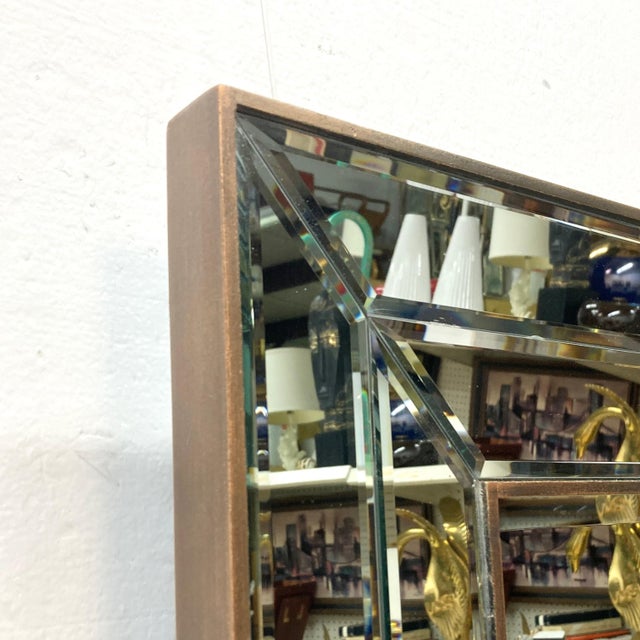 Square Beveled Glass Multi-Layered Wall Mirror For Sale - Image 4 of 5
