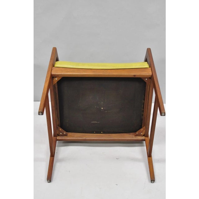 Vintage Ray Zimmerman for Dux Sculpted Walnut Green Vinyl Club Lounge Arm Chair For Sale - Image 18 of 18