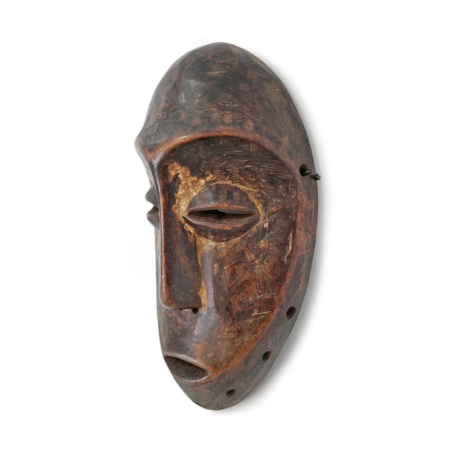 Tribal Vintage Mid 20th Century Wood Carved Lega Mask For Sale - Image 3 of 4