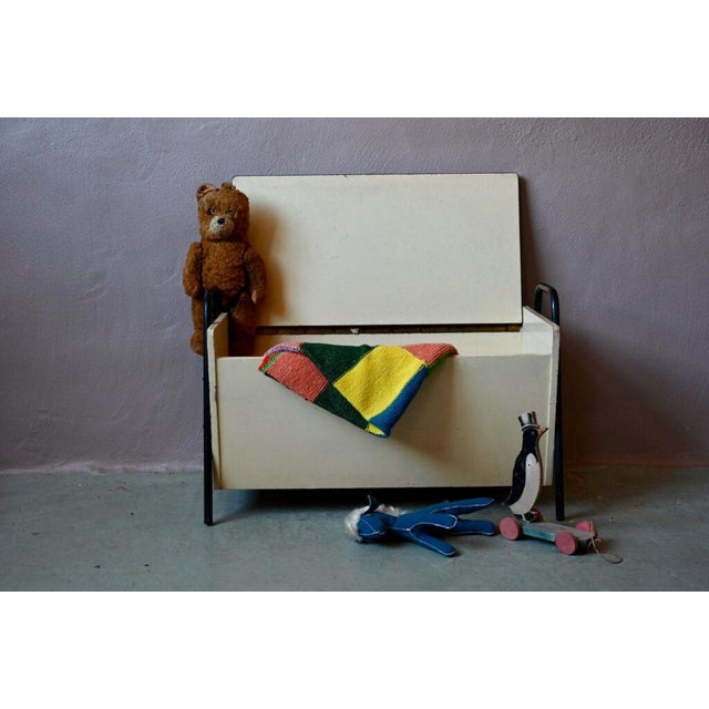 Mid-Century Wooden Toy Chest in Formica and Metal, 1950s For Sale - Image 12 of 14