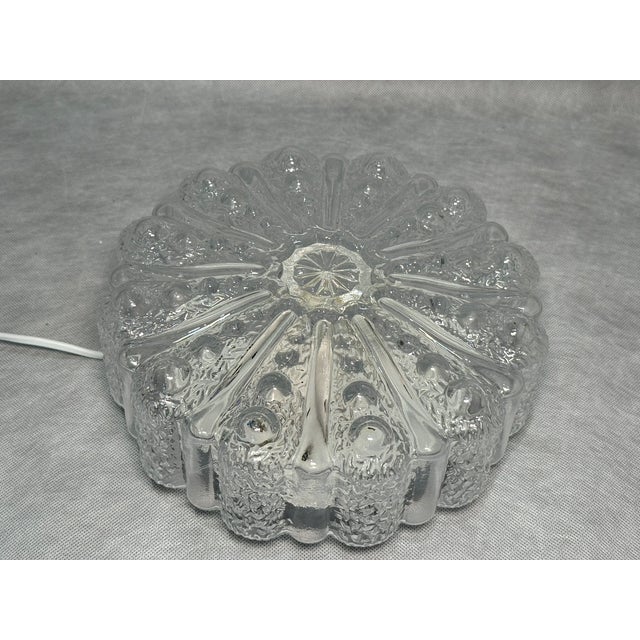 Vintage Textured Glass Flush Mount Ceiling Light, 1970s For Sale - Image 4 of 9