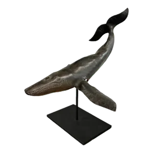 Leather Humpback Whale on Custom Steel Stand
