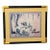 Late 20th Century Chinoiserie Floral and Willow Artwork in Black and Gold-Tone Frame For Sale