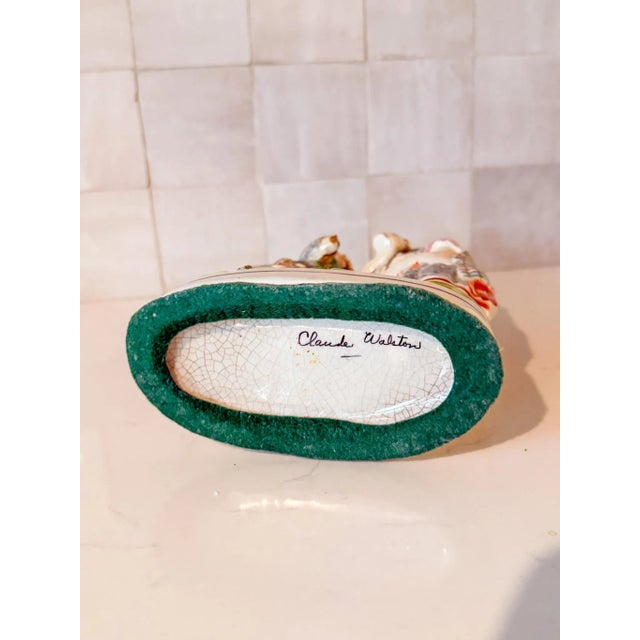 Orange Antique English Staffordshire Spill Vase Decorated With a Scottish Man and Woman, Circa 1860 For Sale - Image 8 of 9