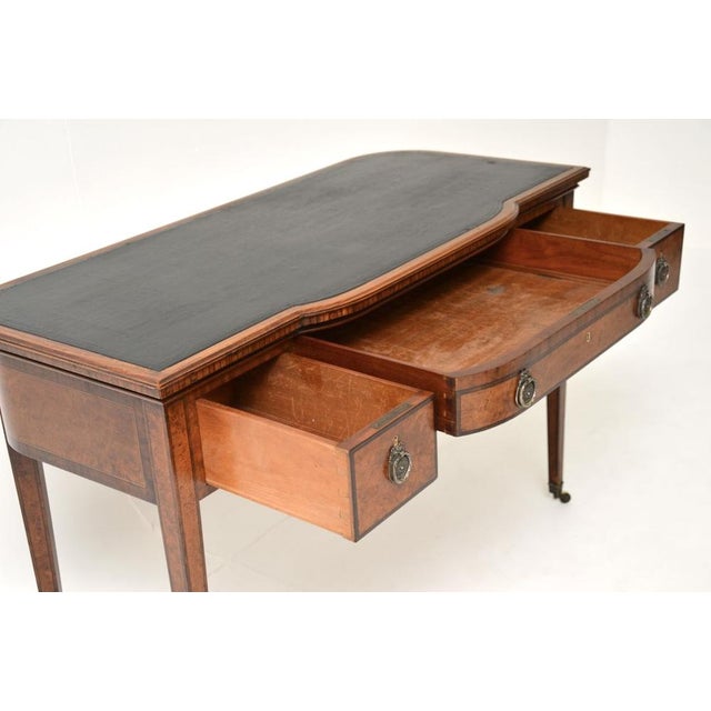 Antique Edwardian Inlaid Walnut Desk, 1900s For Sale - Image 10 of 13