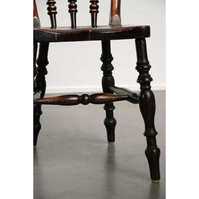 Antique English Wooden Farmhouse Windsor Chairs, Set of 4 For Sale - Image 12 of 13