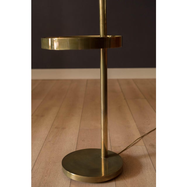 Vintage Black and Brass Sculptural Floor Lamp With End Table by Hart Associates For Sale - Image 9 of 11