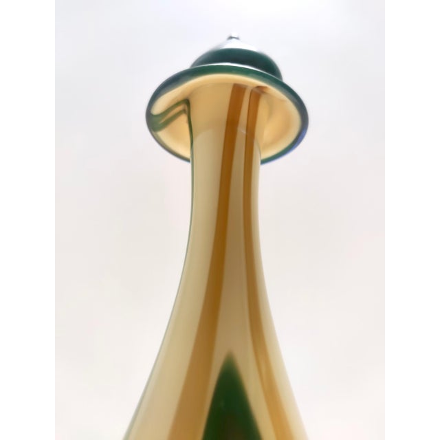 Postmodern Encased and Hand-Blown Glass Decanter Bottle, Italy, 1960s For Sale - Image 7 of 16