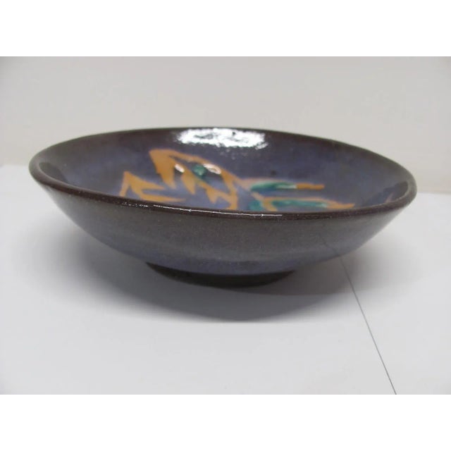 Mid-Century Modern Harding Black " Shark" Bowl Dated 1991 Signed Texas Potter For Sale - Image 3 of 6