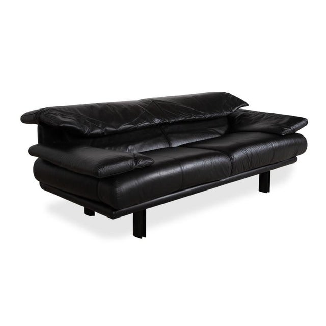 Paolo Piva Alanda 3-Seater Sofa in Black Leather by Paolo Piva for B&b Italia / C&b Italia For Sale - Image 4 of 17