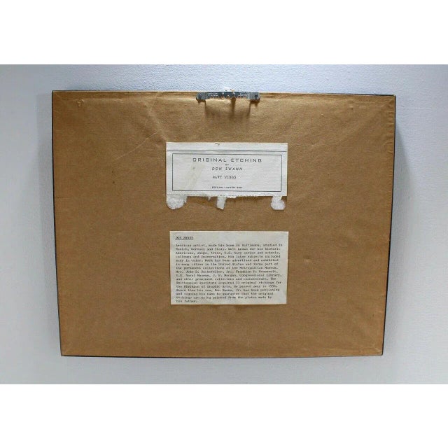 Blue "Navy Wings" Original Military Etching by Don Swann of Biplane Airplanes - 2D For Sale - Image 8 of 12